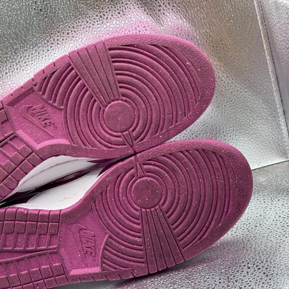 Size 9.5 Nike Dunk Low Womens Next Nature Hot Fuchsia Leather Sneaker DD1873-110 - Picture 11 of 11